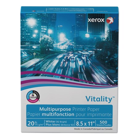 Xerox Vitality Multipurpose Print Paper, 92 Bright, 20lb, 8.5x11, Wht, PK500 3R02047RM